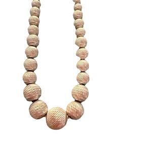 925 Sterling Silver Etched Beaded Ball Necklace